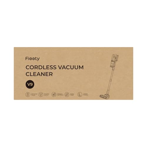 Fieety V9 Cordless Stick Vacuum Cleaner – 50KPA, 600W, 65-Min Runtime, Touchscreen, Anti-Tangle