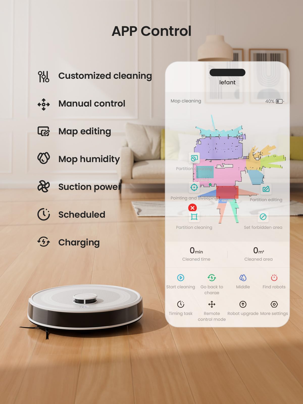 Lefant M2 Robot Vacuum & Mop – 6,000Pa Suction, Laser Navigation, App & Alexa Control