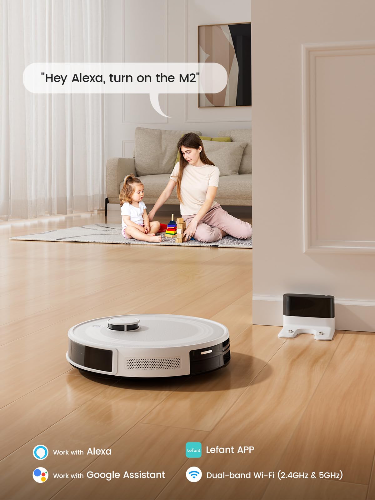 Lefant M2 Robot Vacuum & Mop – 6,000Pa Suction, Laser Navigation, App & Alexa Control