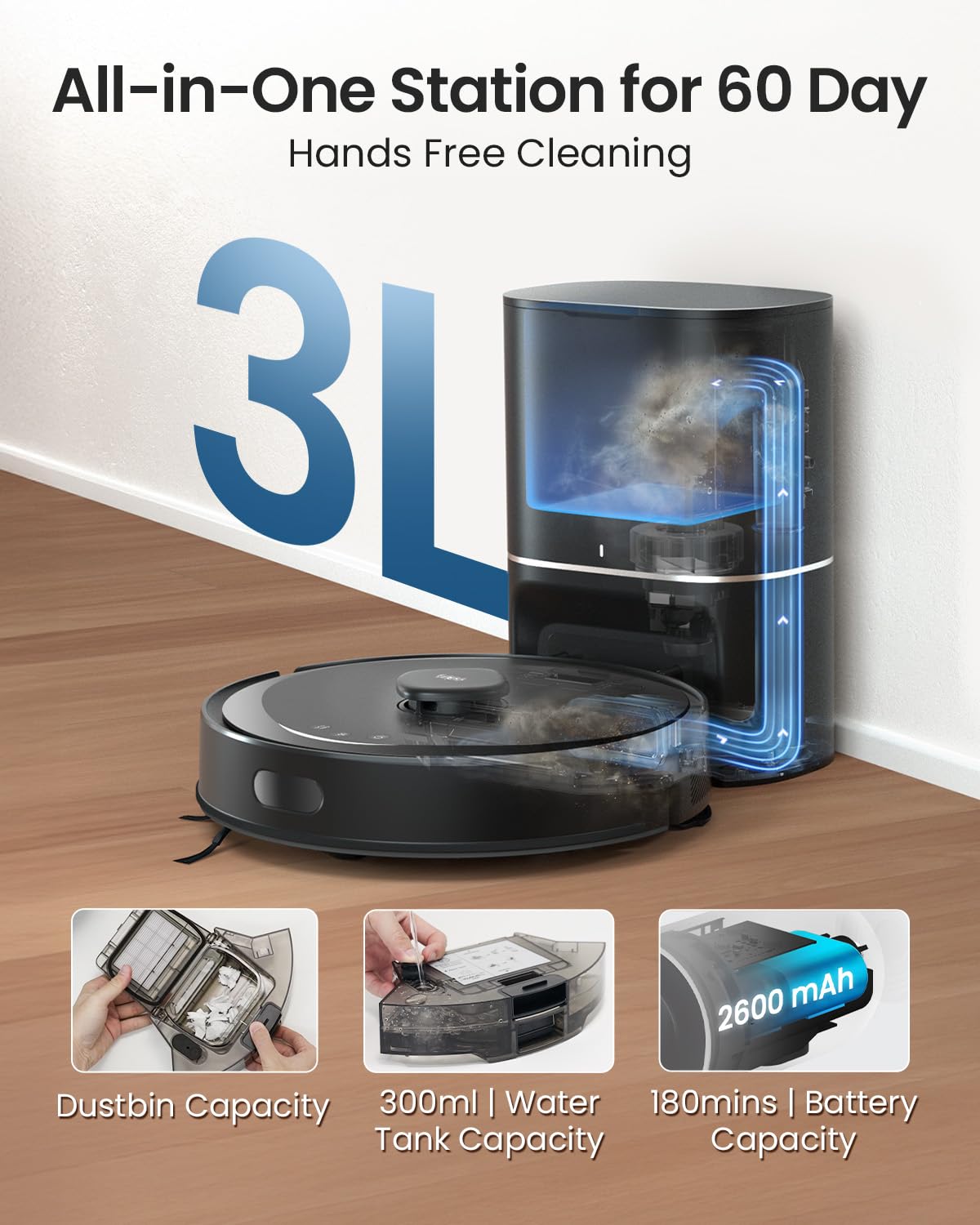Tapo RV30 Max Plus Robot Vacuum & Mop – 5300Pa Suction, Auto-Empty, Alexa & Google