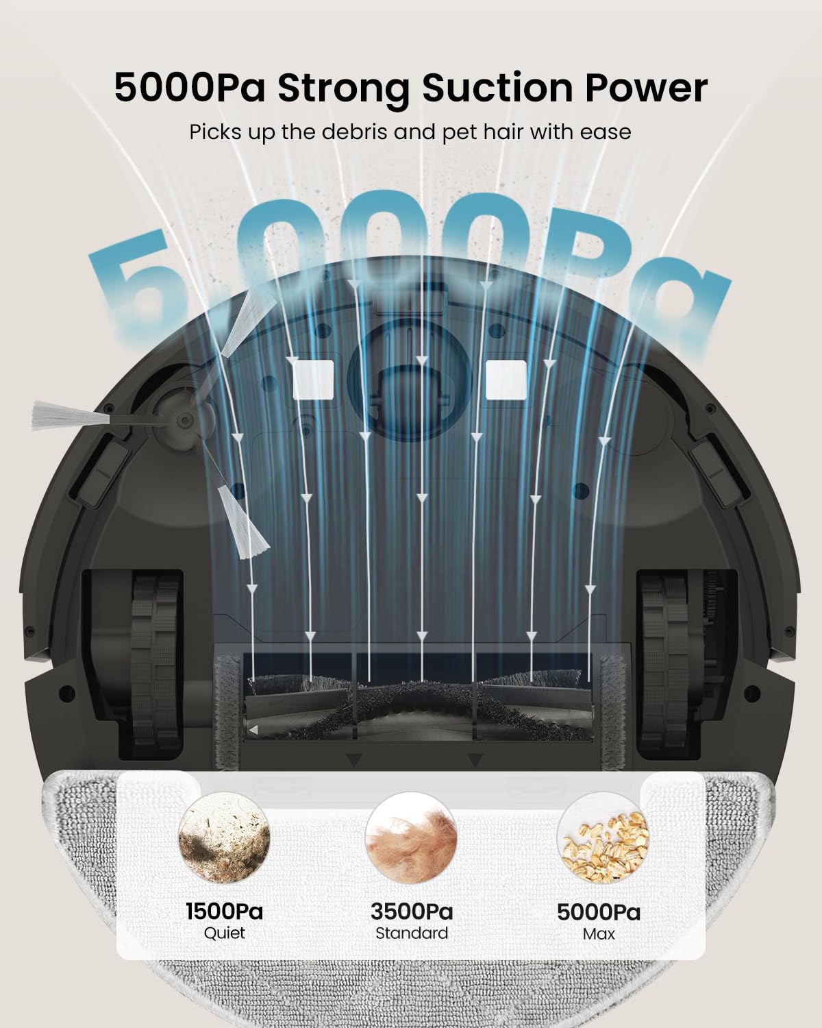 Vexilar Self-Emptying Robot Vacuum & Mop – 5000Pa Suction, 60-Day Hands-Free