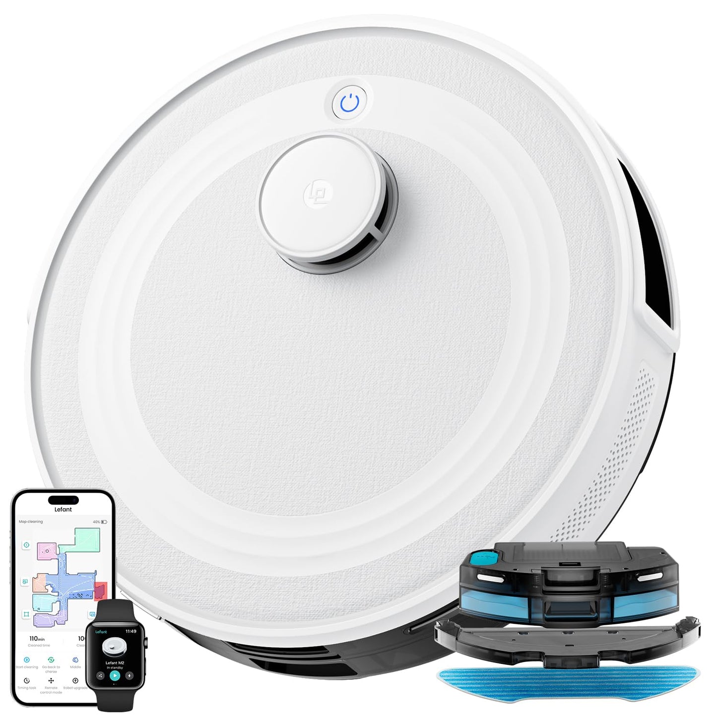 Lefant M2 Robot Vacuum & Mop – 6,000Pa Suction, Laser Navigation, App & Alexa Control