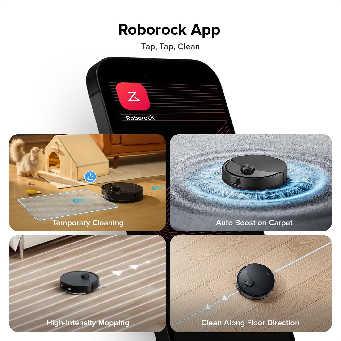 Roborock Q10 S5 Robot Vacuum & Mop – 10,000Pa Suction, Black