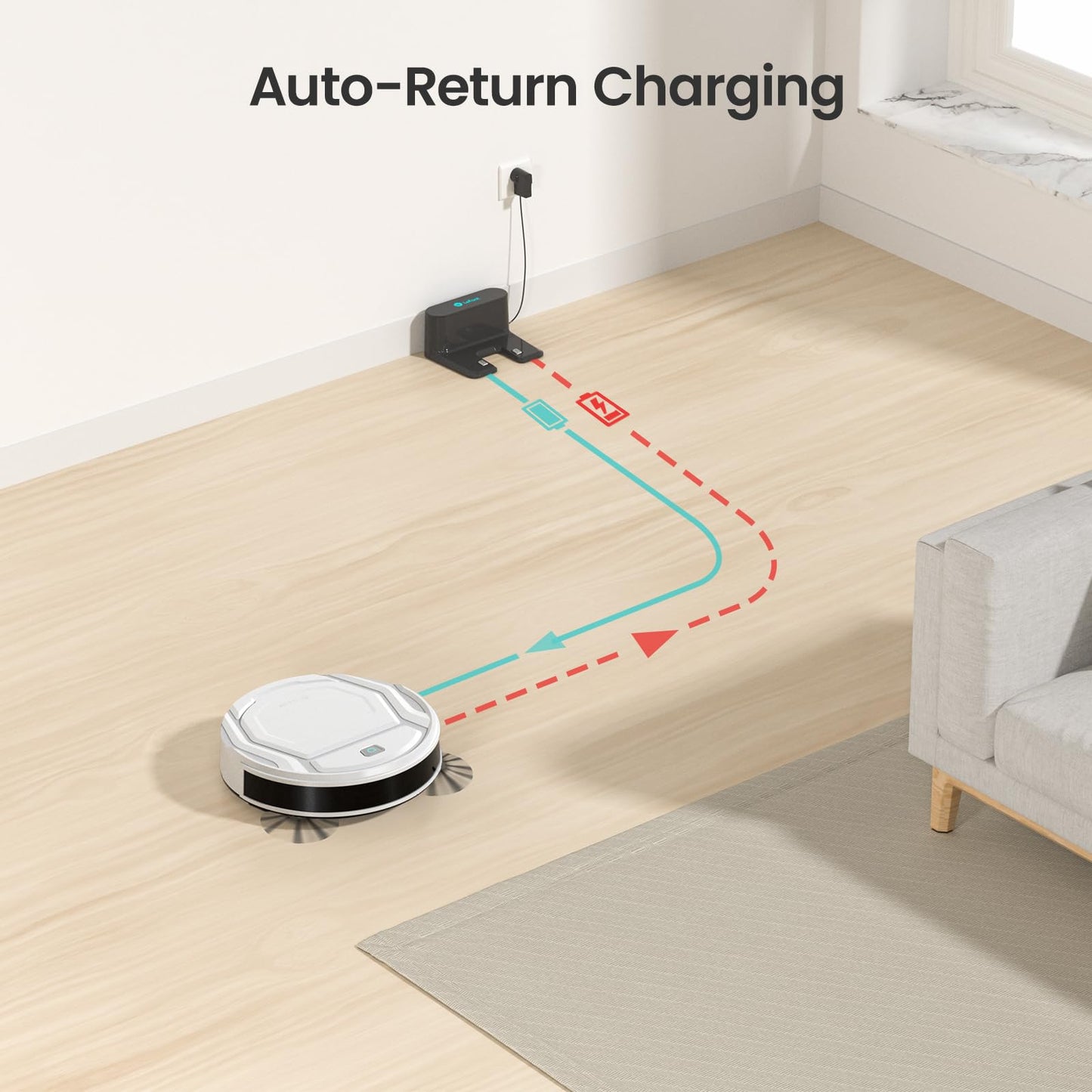 Lefant M210 Robot Vacuum Cleaner – 2200Pa Suction, Self-Charging, Wi-Fi & Alexa Control