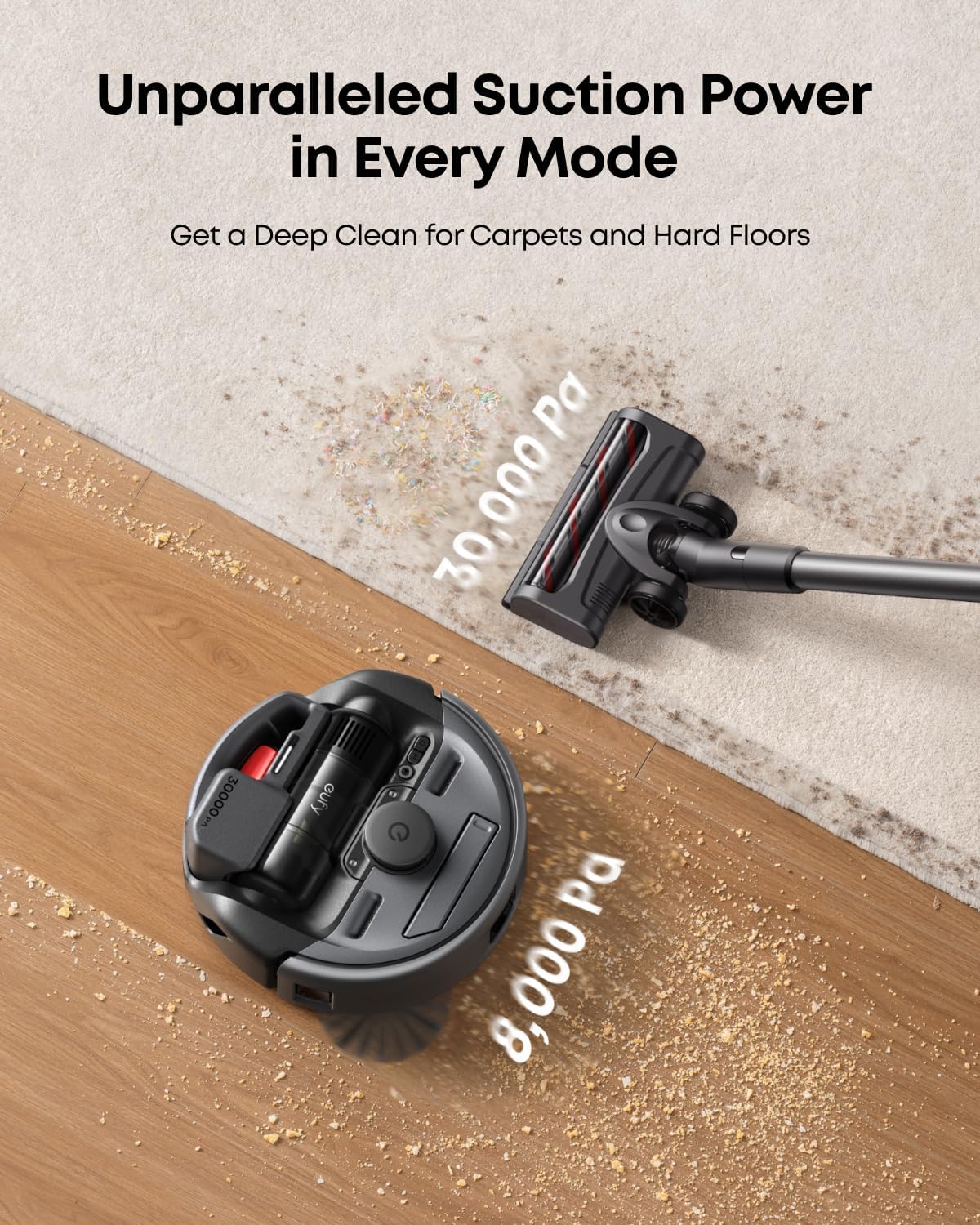 eufy E20 Robot Vacuum & Handheld Combo – 30,000Pa Suction, Self-Emptying