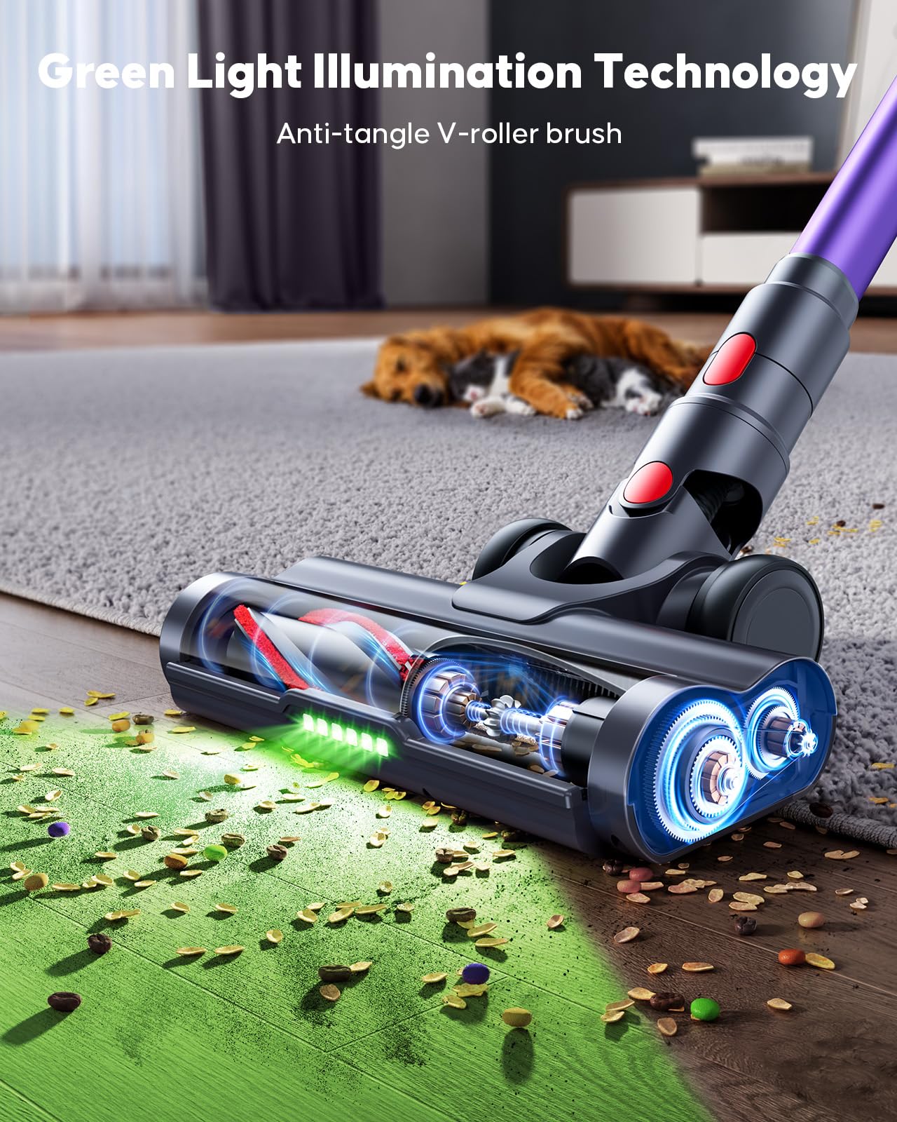 Cordless Stick Vacuum Cleaner – 550W, 45KPA Suction, 60 Min Runtime