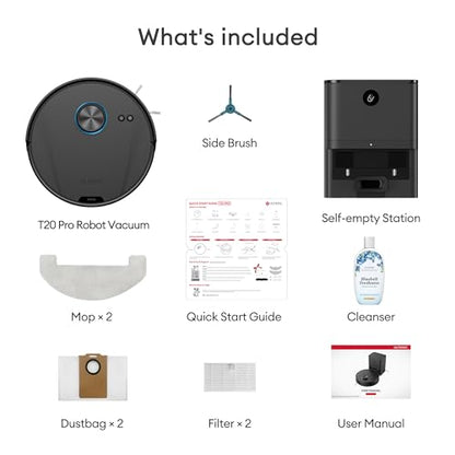 Ultenic T20 Pro Robot Vacuum Cleaner – 8,000Pa Suction, Mop & Self-Emptying Station
