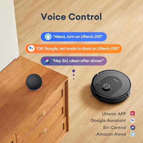 Ultenic D10 Robot Vacuum and Mop with LiDAR Navigation – 5000Pa Suction