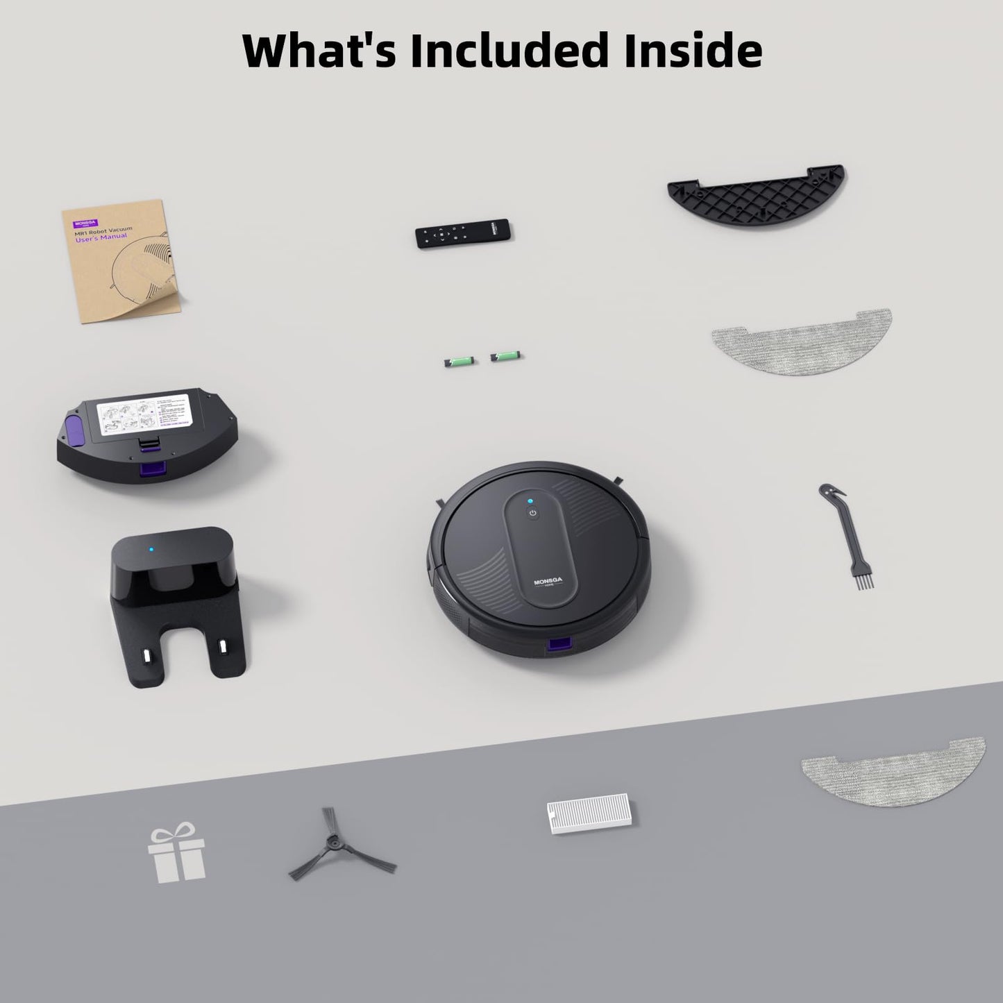 MONSGA 3-in-1 Robot Vacuum & Mop – 3000Pa Suction, 140 Min Runtime, App & Voice Control