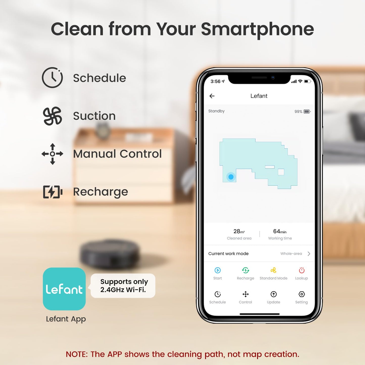 Lefant M210P Robot Vacuum Cleaner – Compact, Self-Charging, Alexa-Compatible