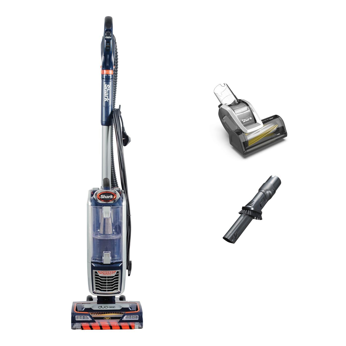 Shark NZ801UKT Corded Upright Vacuum Cleaner – DuoClean, Anti-Hair Wrap, Navy/Orange