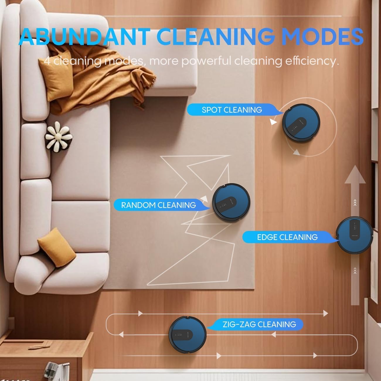 4-in-1 Robot Vacuum Cleaner with Mop – 5000Pa Suction, Auto Carpet Boost, WiFi & Alexa Control