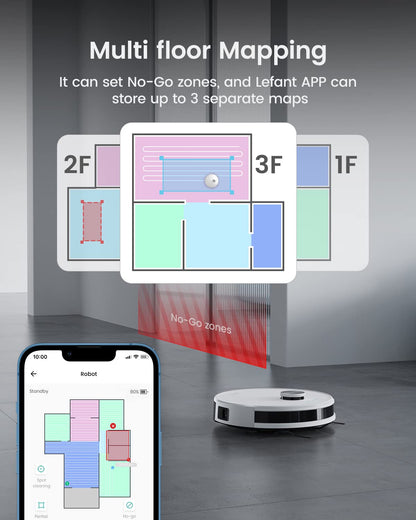 Lefant M1 Robot Vacuum & Mop – 5500Pa, Laser Navigation, App Control