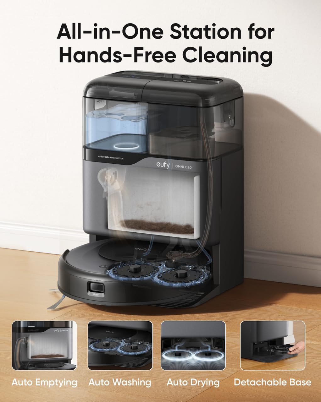 eufy Omni C20 Robot Vacuum & Mop – 7000Pa, All-in-One Station