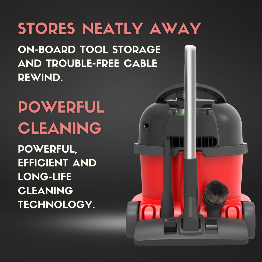 Numatic NRV240-11 Henry Commercial Vacuum Cleaner – 620W, 9L Capacity, Red