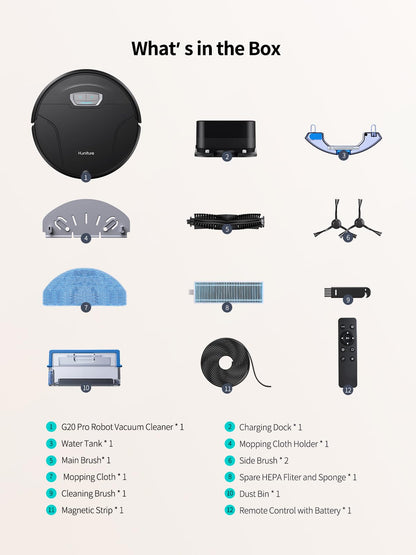 HONITURE G20 PRO Robot Vacuum & Mop – 4,500Pa Suction, App & Voice Control