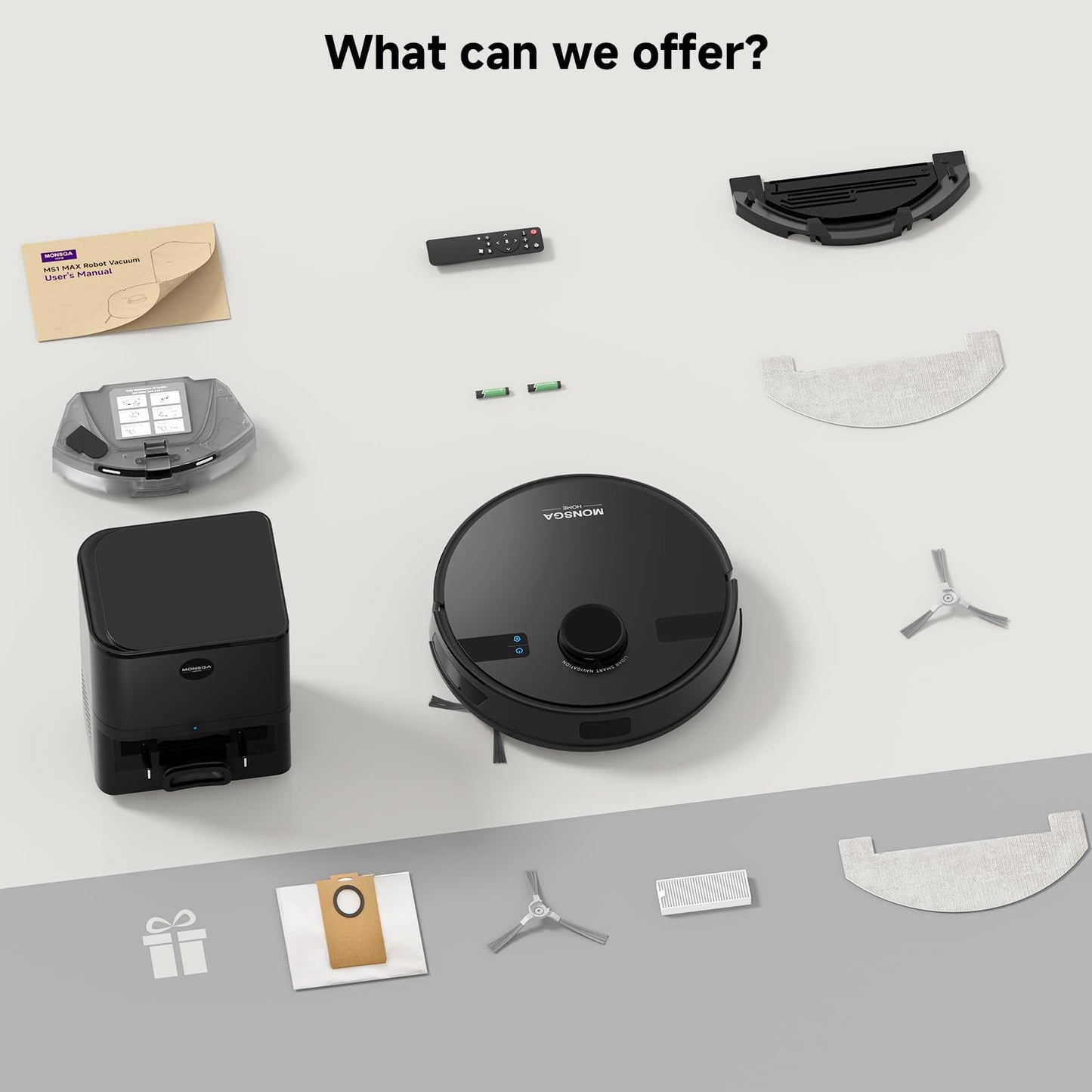 MONSGA Robot Vacuum Cleaner with Mop – 5000Pa Suction, LiDAR Navigation & Self-Emptying