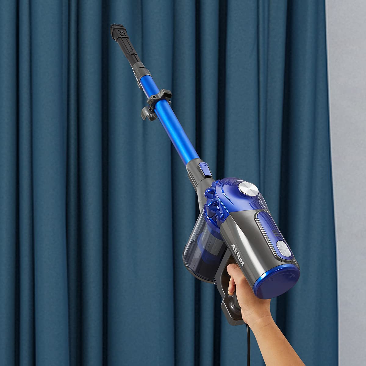 Akitas AKV8 Cordless Stick Vacuum Cleaner – Lightweight Handheld, 40 Min Runtime, Blue