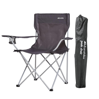 Eurohike Peak Folding Chair – Lightweight, Portable with Drinks Holder & Arm Rests – Grey