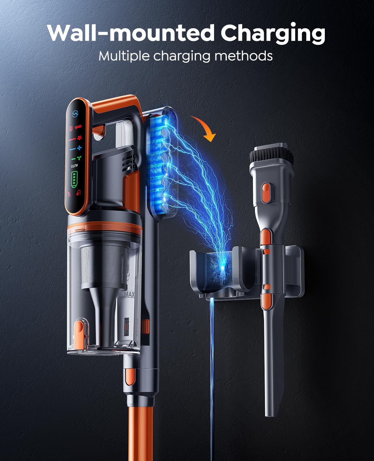 Fieety V9 Cordless Stick Vacuum Cleaner – 50KPA, 600W, 65-Min Runtime, Touchscreen, Anti-Tangle