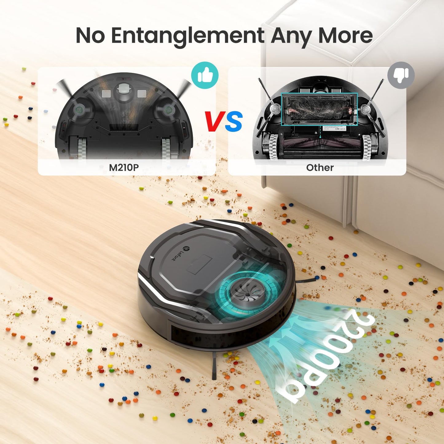 Lefant M210P Robot Vacuum – Slim Design, WiFi & Remote Control, Pet Hair & Hard Floor Cleaning