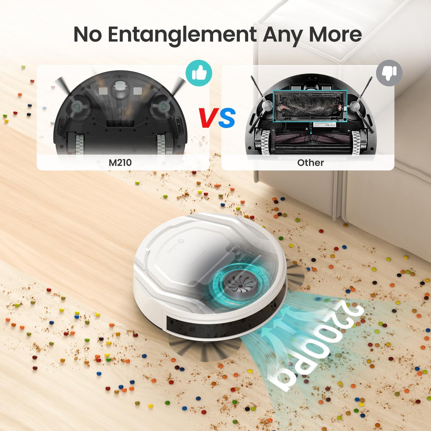 Lefant M210 Robot Vacuum – 2200Pa Suction, Wi-Fi & Alexa Control