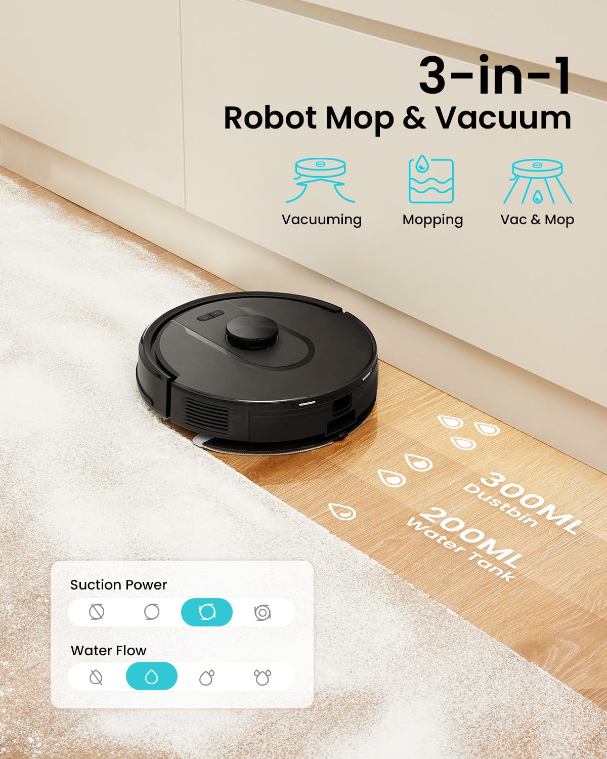 Vexilar Self-Emptying Robot Vacuum & Mop – 5000Pa Suction, 60-Day Hands-Free