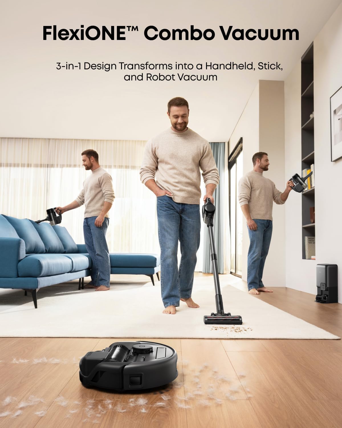 eufy E20 Robot Vacuum & Handheld Combo – 30,000Pa Suction, Self-Emptying