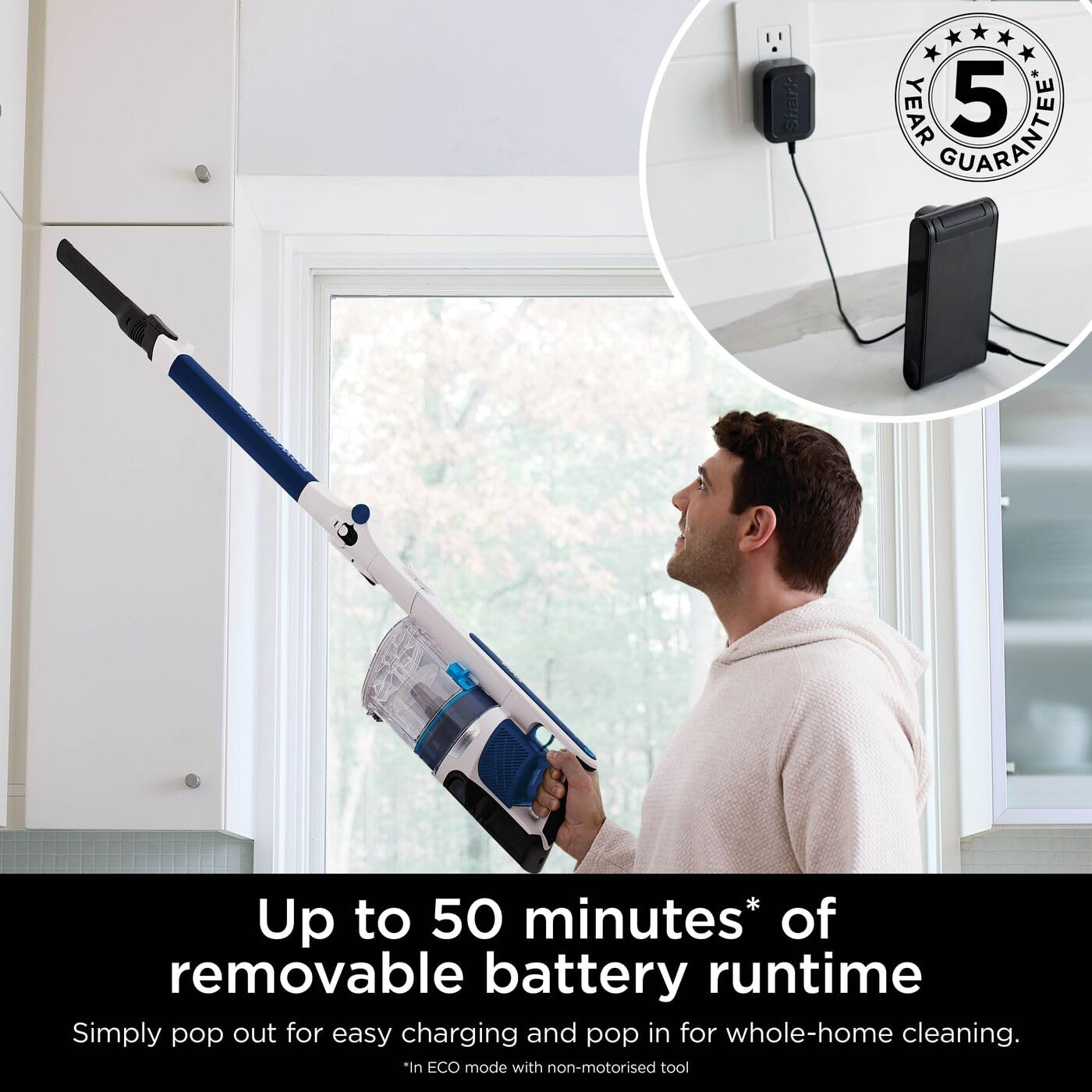 Shark IZ380UK PowerPro Cordless Stick Vacuum Cleaner – Navy Metallic, Lightweight & Flexible