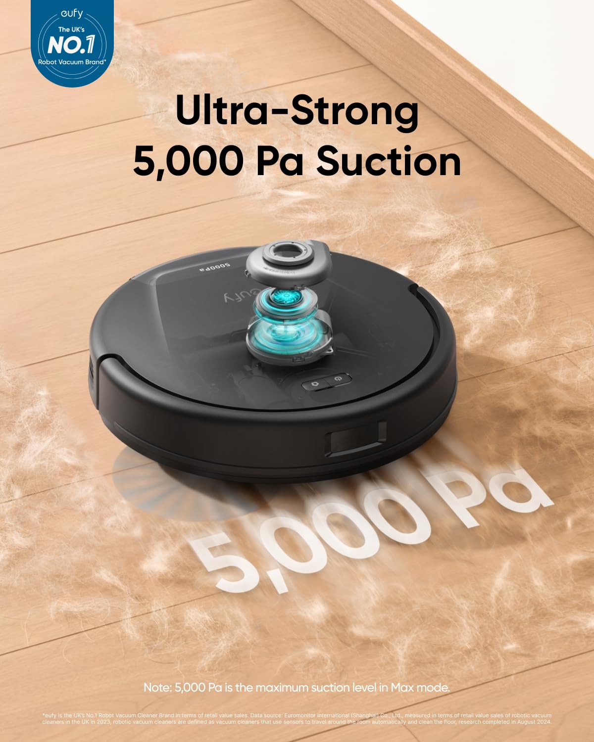 eufy L60 Robot Vacuum Cleaner – 5,000Pa Suction, iPath Laser, Pet Hair & Hard Floors