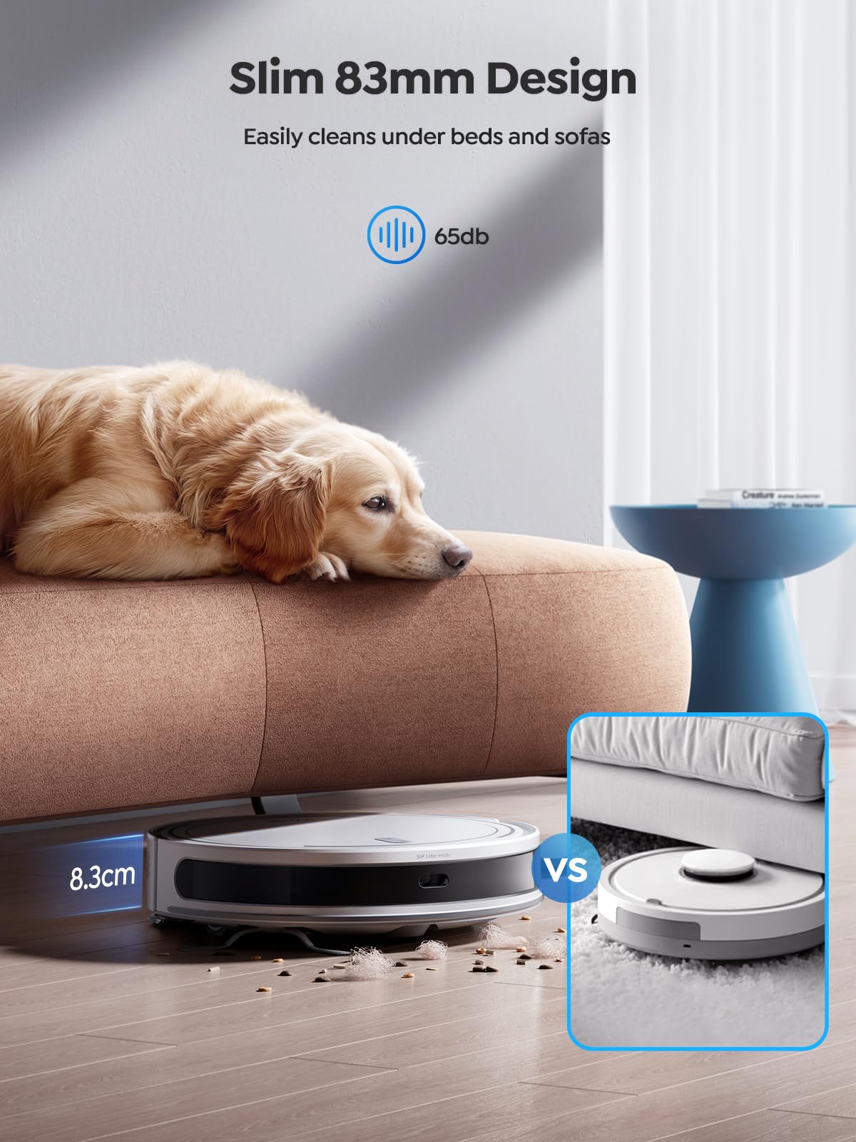 Vyzzle D10 Robot Vacuum Cleaner with Mop – 5,000Pa Suction & LiDAR Navigation