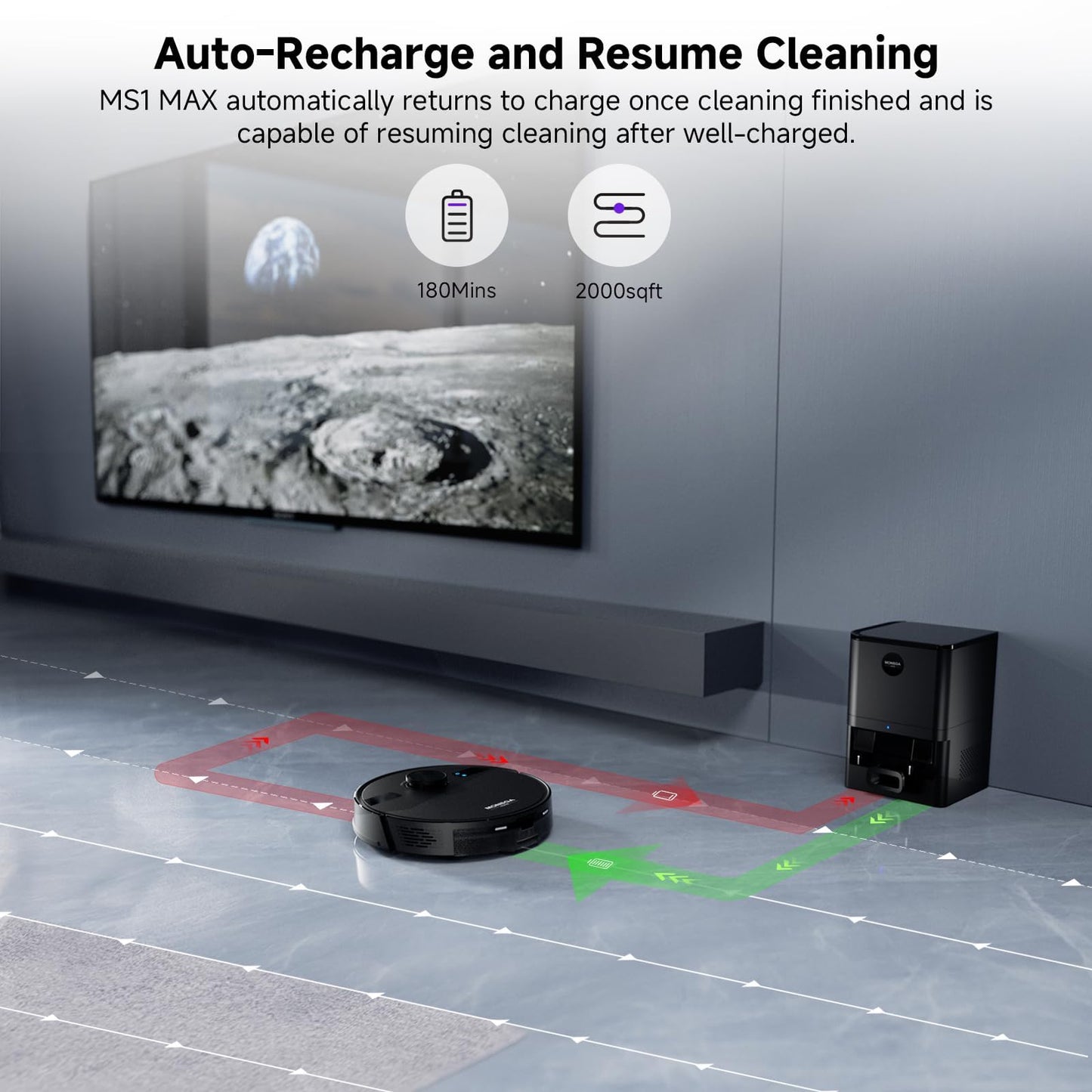 MONSGA Robot Vacuum Cleaner with Mop – 5000Pa Suction, LiDAR Navigation & Self-Emptying