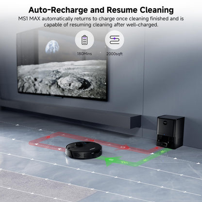 MONSGA Robot Vacuum Cleaner with Mop – 5000Pa Suction, LiDAR Navigation & Self-Emptying