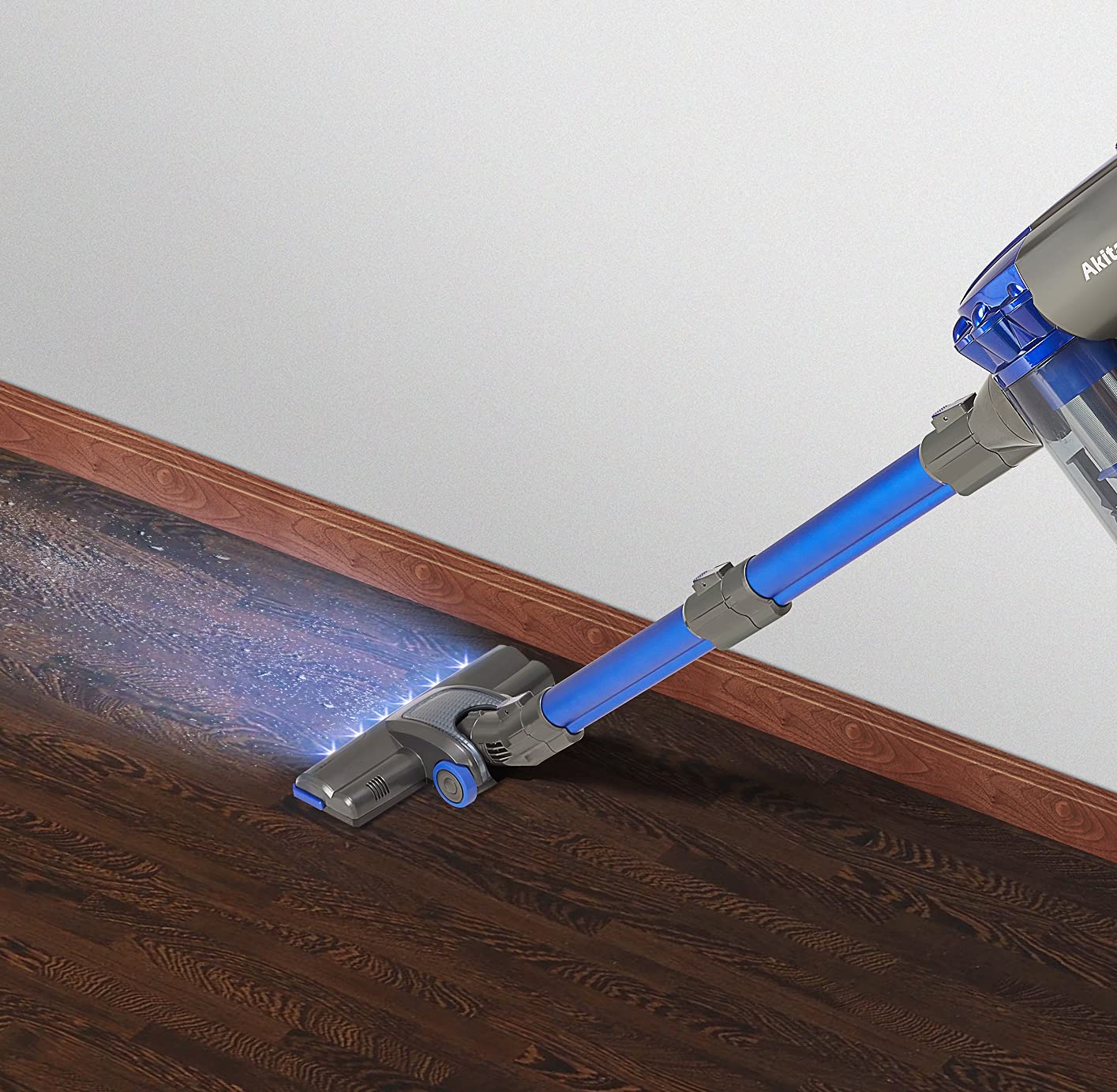 Akitas AKV8 Cordless Stick Vacuum Cleaner – Lightweight Handheld, 40 Min Runtime, Blue