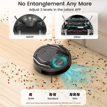 Lefant M210P Robot Vacuum Cleaner – Thin, Self-Charging, Pet Hair & Carpet Friendly