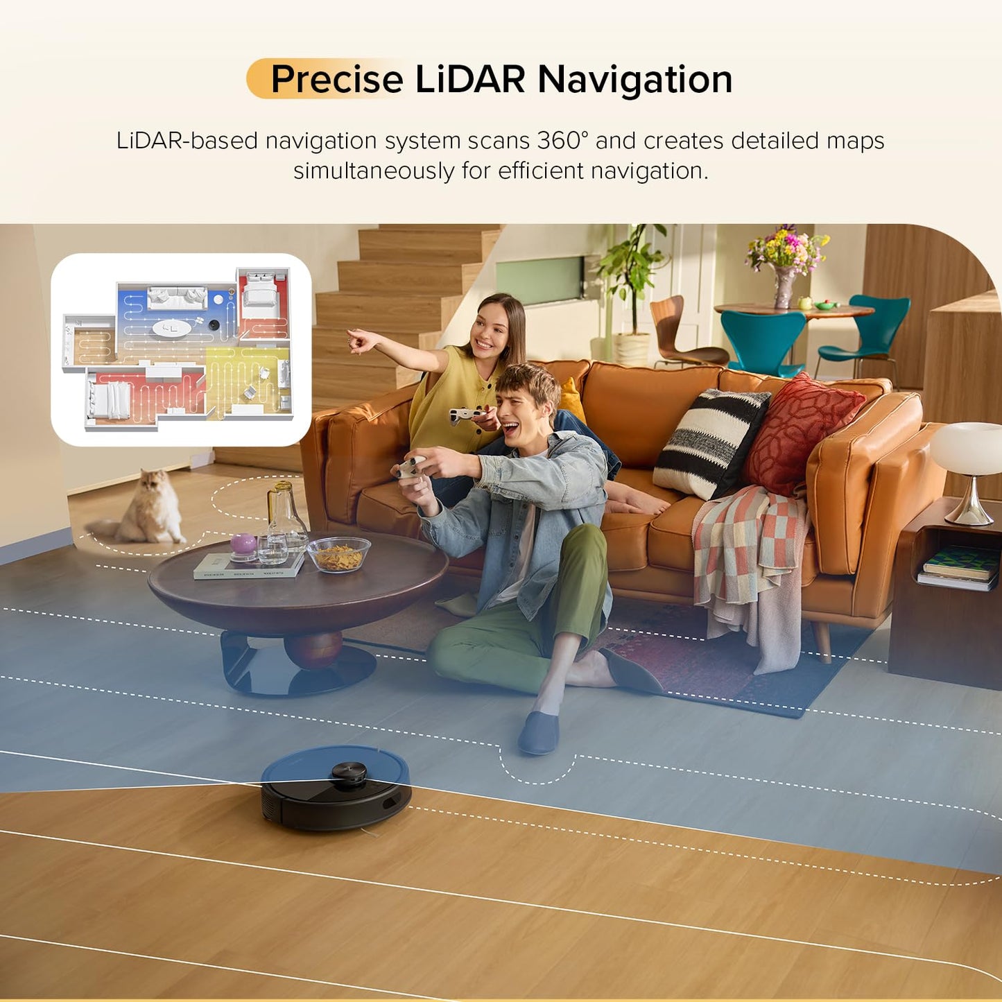 Roborock Q7 M5 Robot Vacuum and Mop – 10,000Pa Suction, Smart LiDAR Navigation, Black