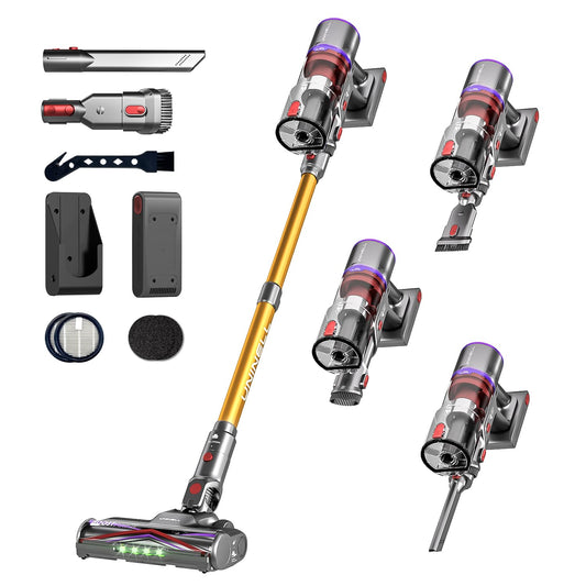 UNINELL UV5 Cordless Stick Vacuum Cleaner – 550W, 48KPA, 65-Min Runtime, Gold