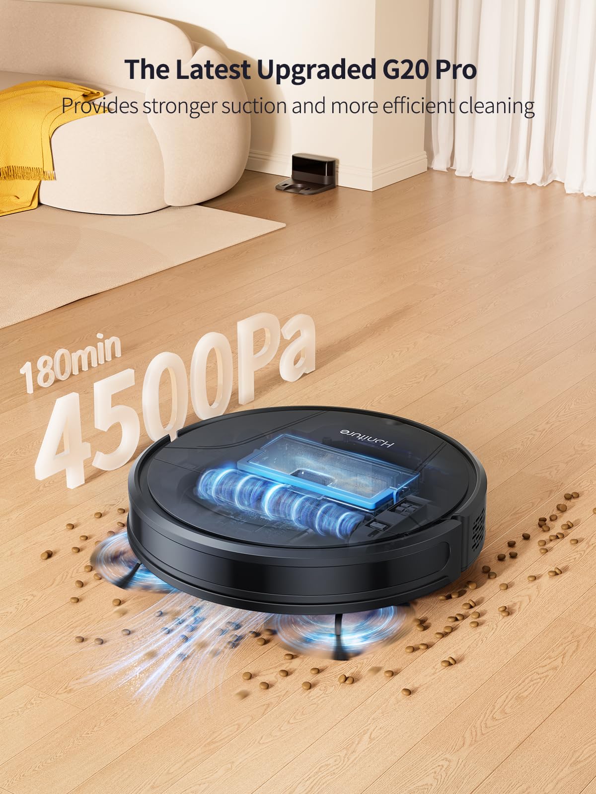HONITURE G20 PRO Robot Vacuum & Mop – 4,500Pa Suction, App & Voice Control