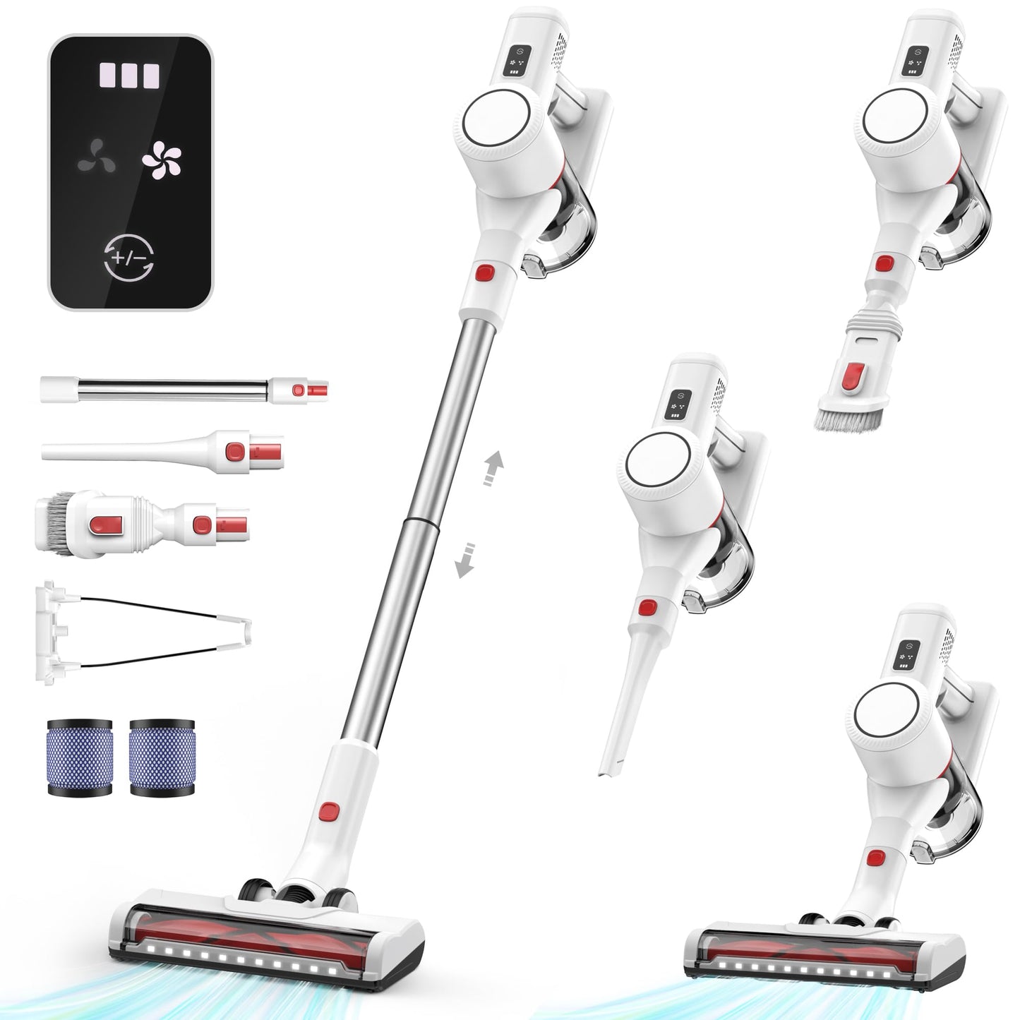 Syntecno P9-W Cordless Stick Vacuum Cleaner – Lightweight, Handheld & Upright, White
