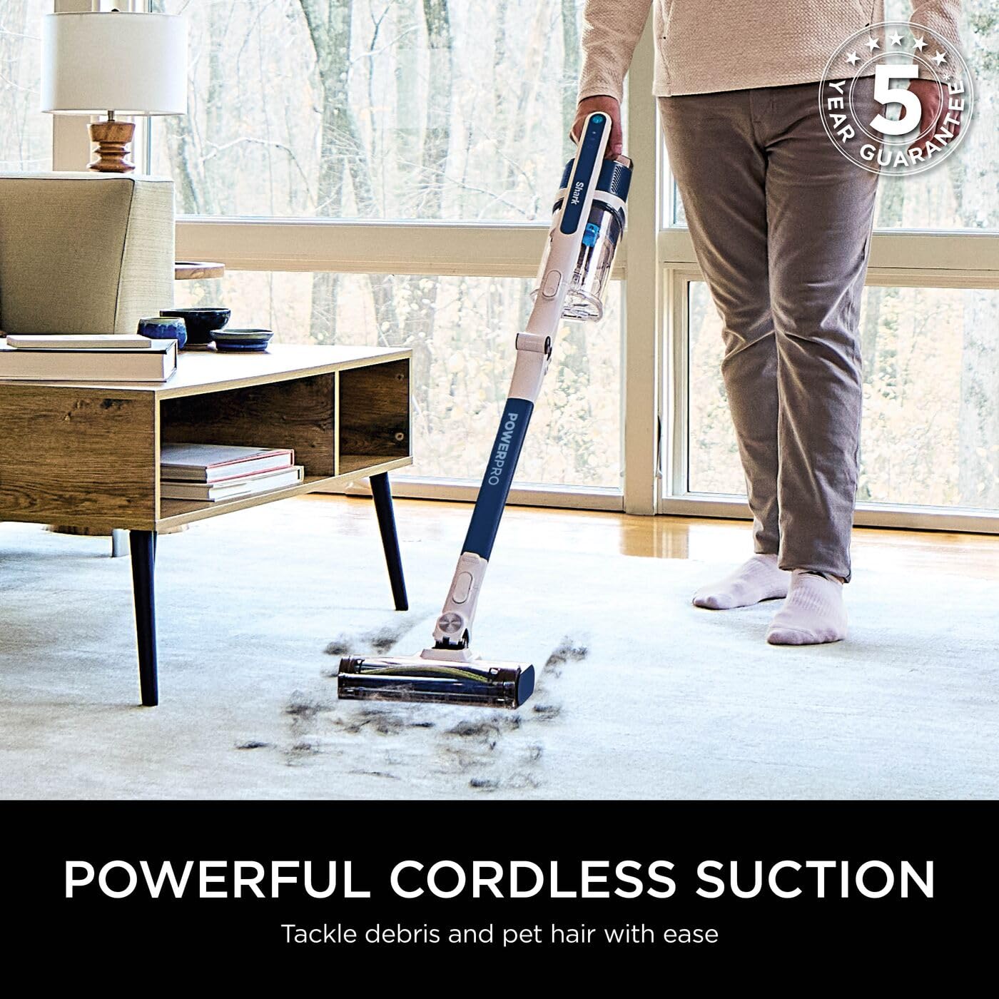 Shark IZ380UK PowerPro Cordless Stick Vacuum Cleaner – Navy Metallic, Lightweight & Flexible