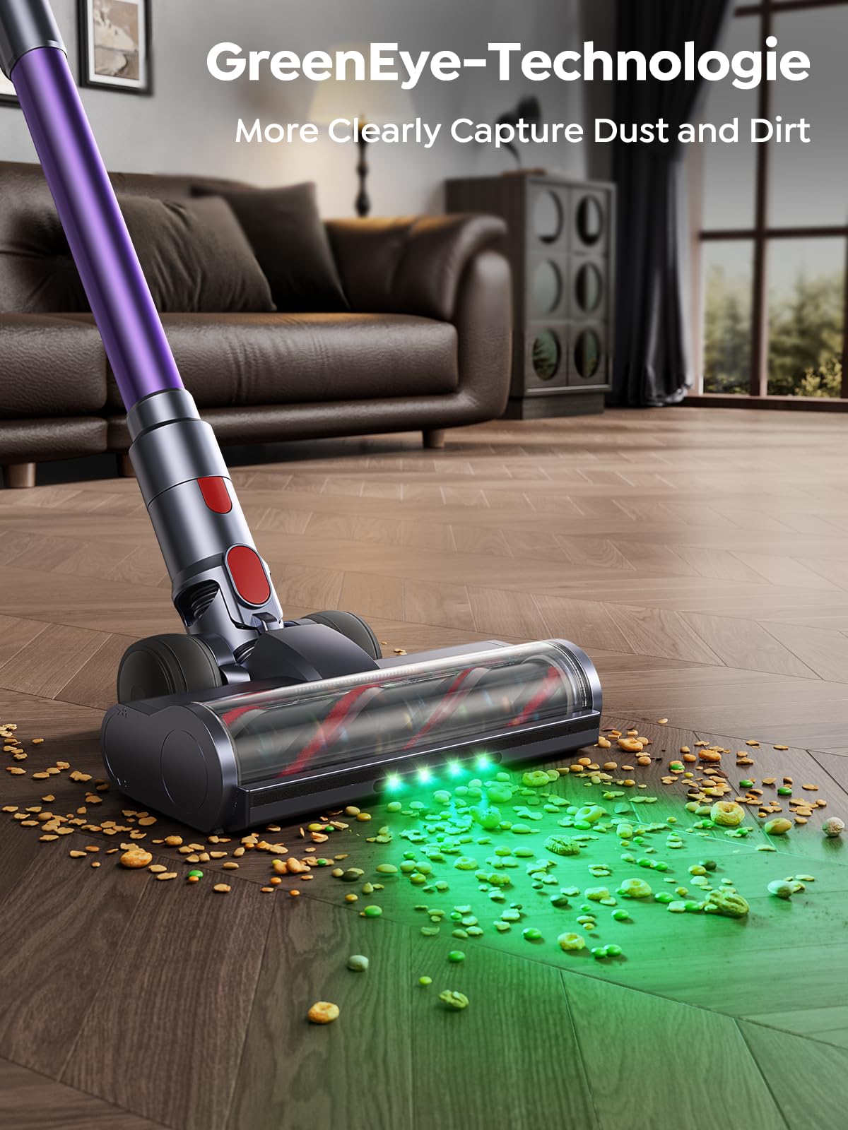 SMOTURE V2 Cordless Stick Vacuum – 600W, 50KPa, 65-Min Runtime, Touchscreen