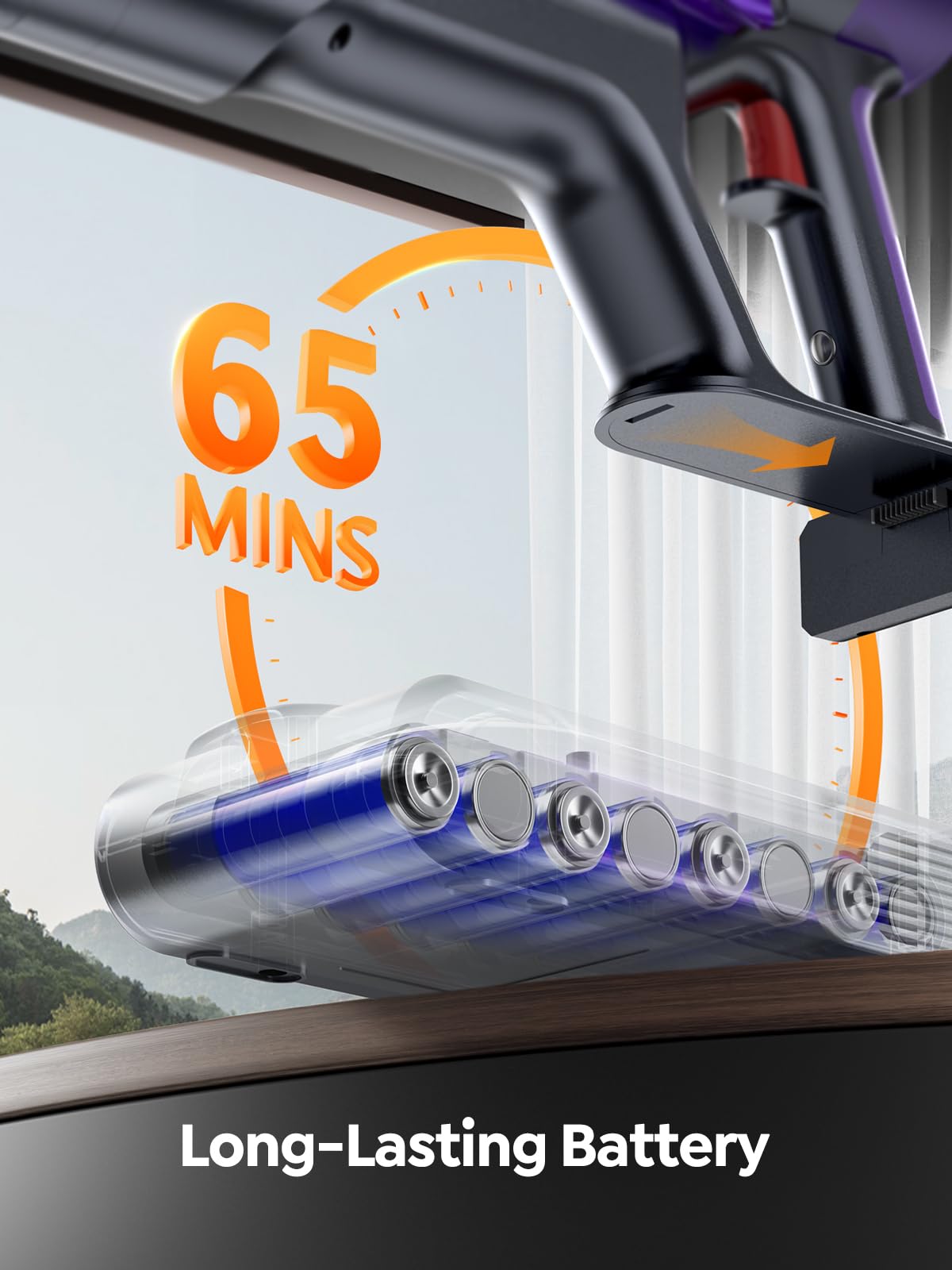SMOTURE V2 Cordless Stick Vacuum – 600W, 50KPa, 65-Min Runtime, Touchscreen