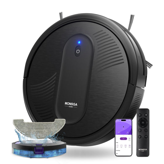 MONSGA 3-in-1 Robot Vacuum & Mop – 3000Pa Suction, 140 Min Runtime, App & Voice Control