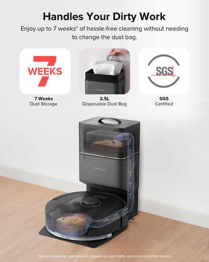 Roborock Q5 Pro+ Robot Vacuum and Mop – 5,500Pa Suction, Self-Emptying, DuoRoller Brush, Smart Navigation