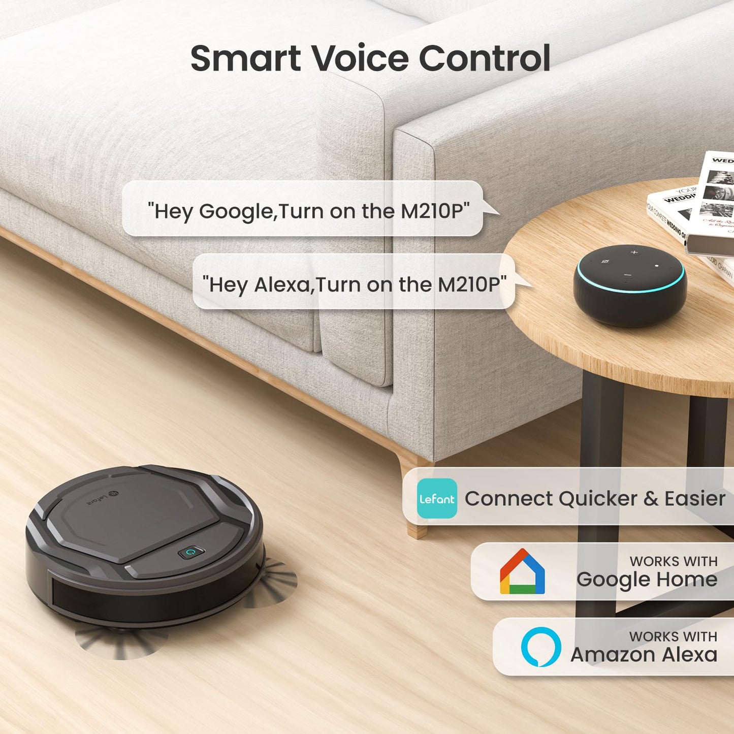 Lefant M210P Robot Vacuum Cleaner – Thin, Self-Charging, Pet Hair & Carpet Friendly