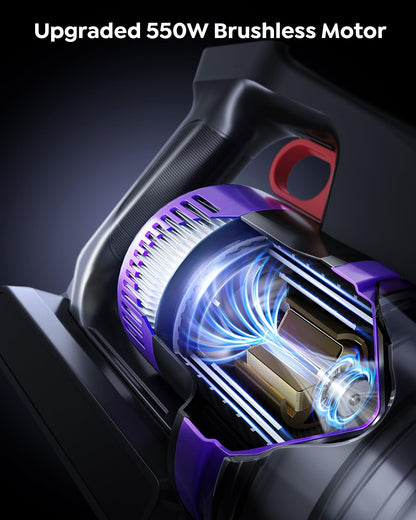 Cordless Stick Vacuum Cleaner – 550W, 45KPA Suction, 60 Min Runtime