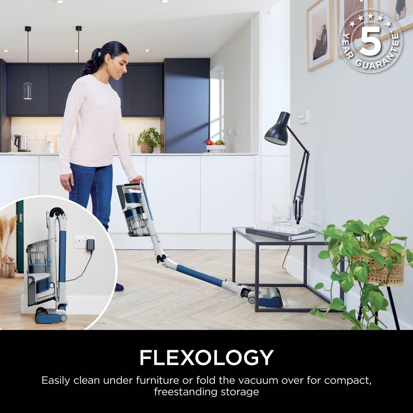 Shark IZ380UK PowerPro Cordless Stick Vacuum Cleaner – Navy Metallic, Lightweight & Flexible