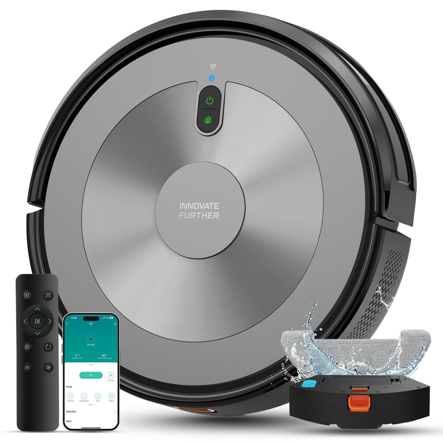 Robot Vacuum & Mop – 4000Pa Suction, Self-Charging, WiFi & Voice Control