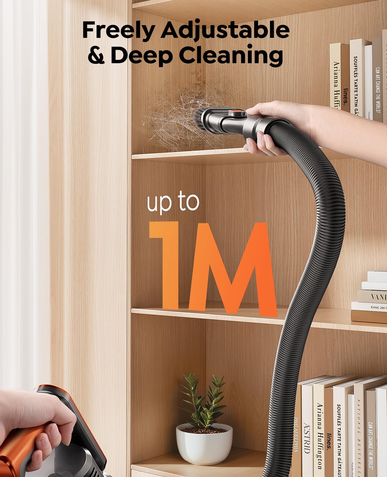 Fieety V9 Cordless Stick Vacuum Cleaner – 50KPA, 600W, 65-Min Runtime, Touchscreen, Anti-Tangle