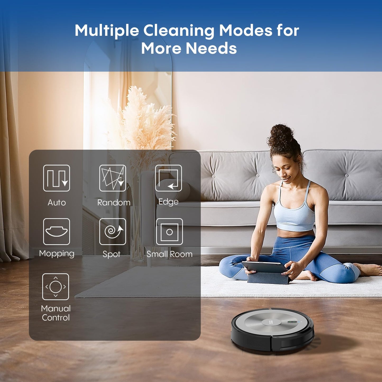 Robot Vacuum & Mop – 4000Pa Suction, Self-Charging, WiFi & Voice Control